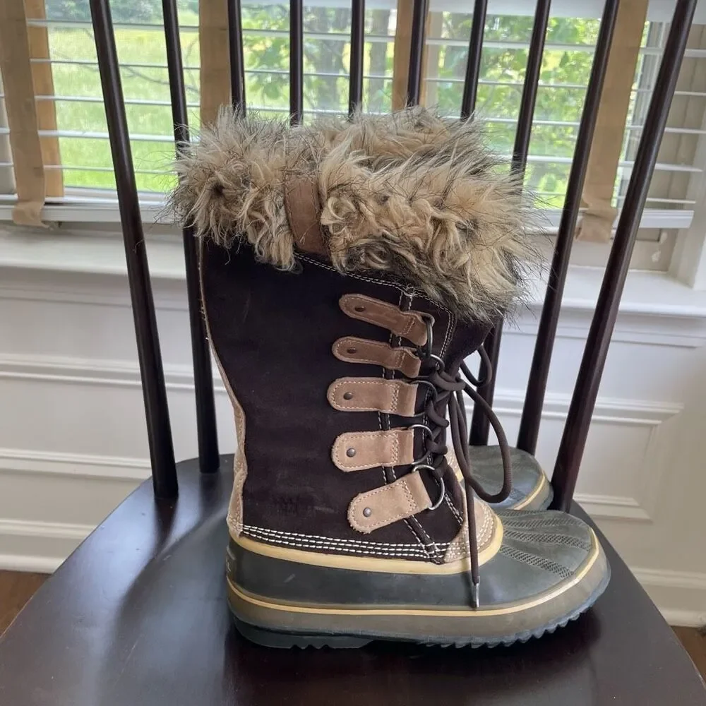 Sorel Joan of Arctic Waterproof Winter Snow Boot Quarry Faux Fur 8